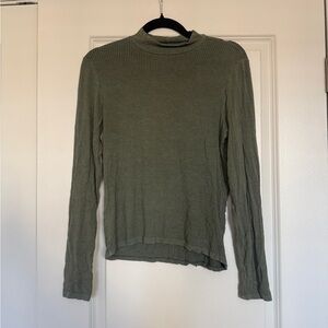 American Eagle Outfitters Soft & Sexy Ribbed Top in Sage